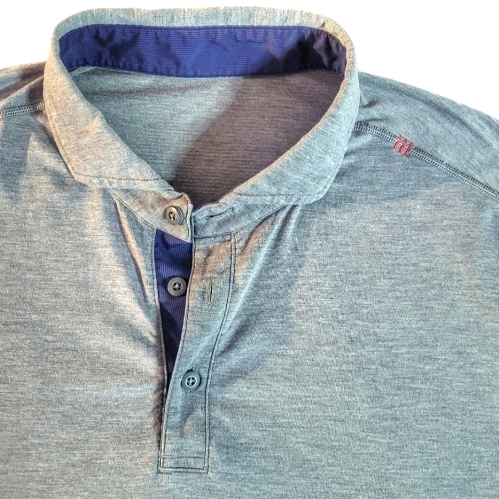 Lululemon // Men's Evolution Short Sleeve Polo / Heathered Fog Horn / L - Picture 2 of 6